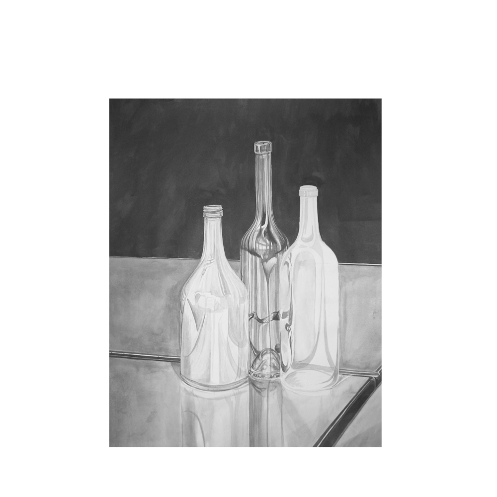 Flaschen, Studie, Tusche, 420x594mm